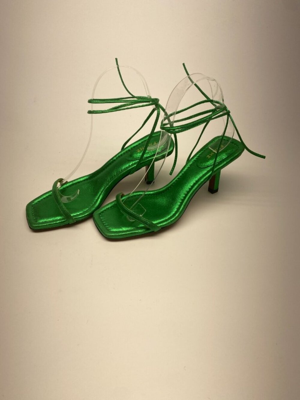 Frame Womens Le Ozzie Green Strap Leather Sandal Sz 6.5